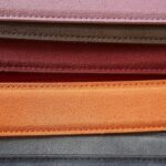 strips of different colored leather