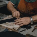 hands of leatherworker